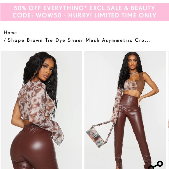 PRETTY LITTLE THING Tie Dye Sheer Mesh Crop Top - Picture 3 of 3